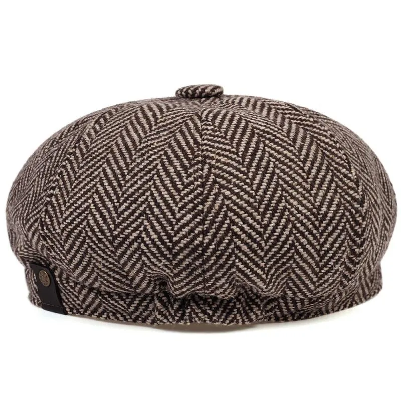 "Shelby" Herringbone Newsboy Cap