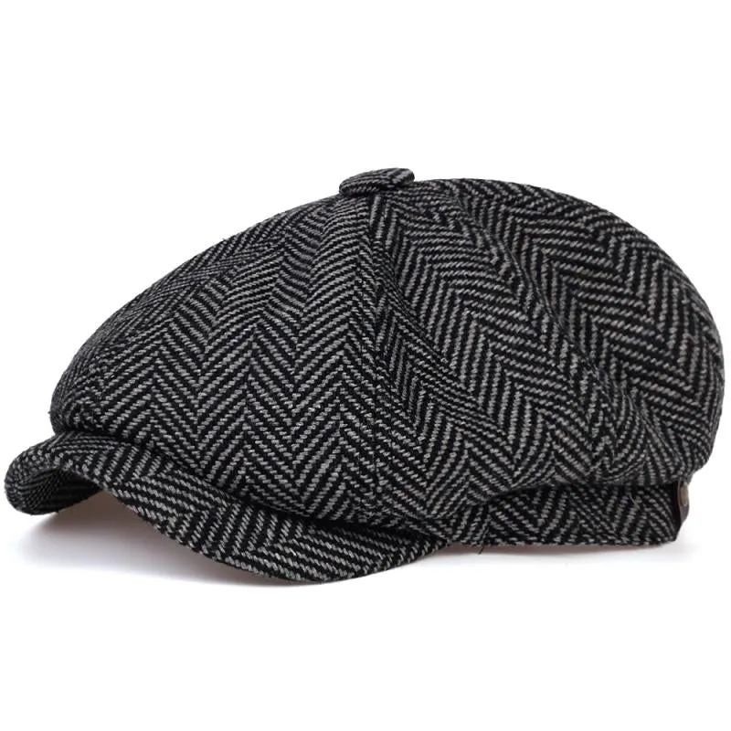 "Shelby" Herringbone Newsboy Cap