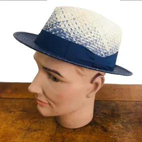 Truffaux - Fedora - Panama - Indigo, Blues and Ivory - Medium/large