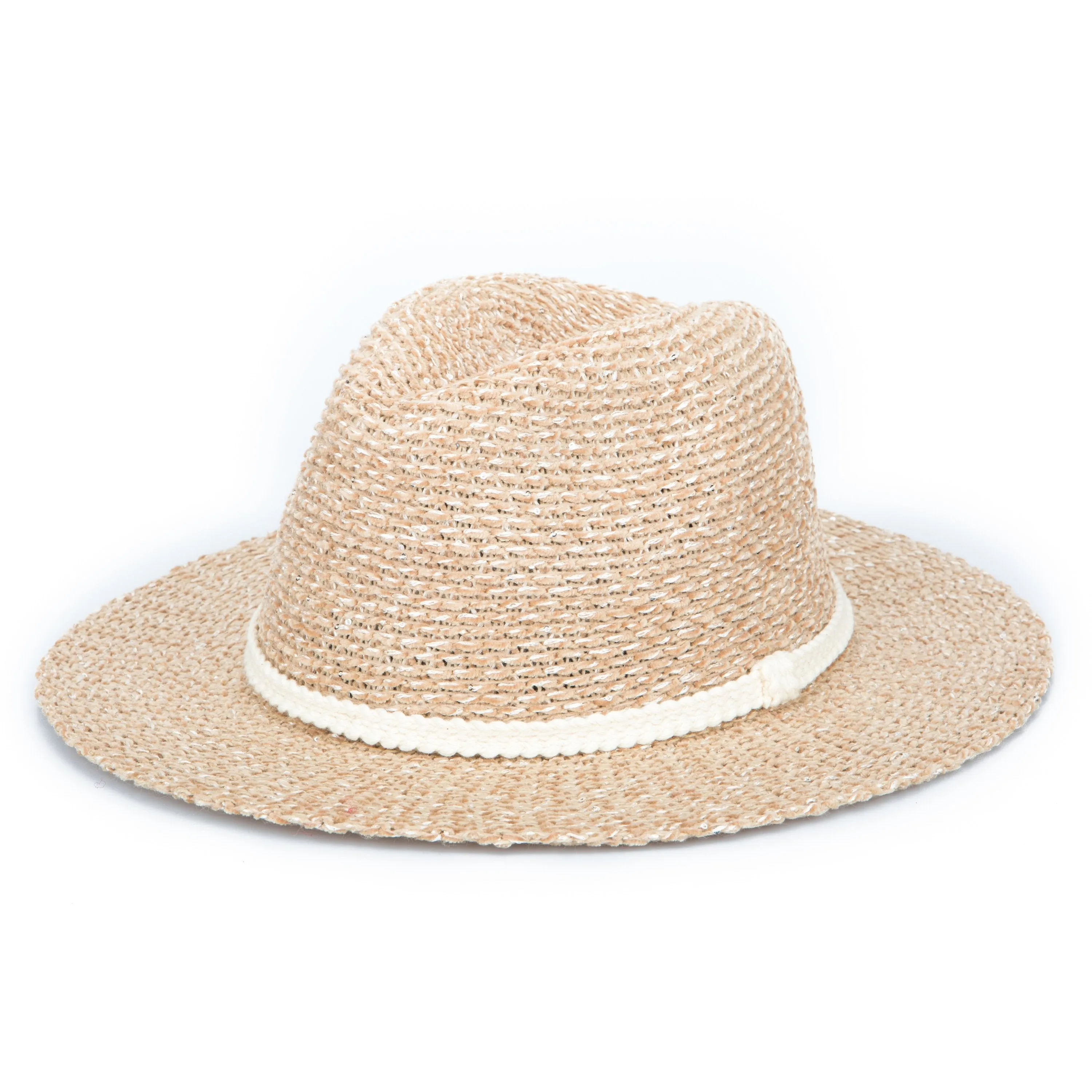 Women's Fedora w/Woven Lurex&Braided Trim