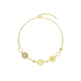 Yellow Gold Trio Necklace with White Diamonds